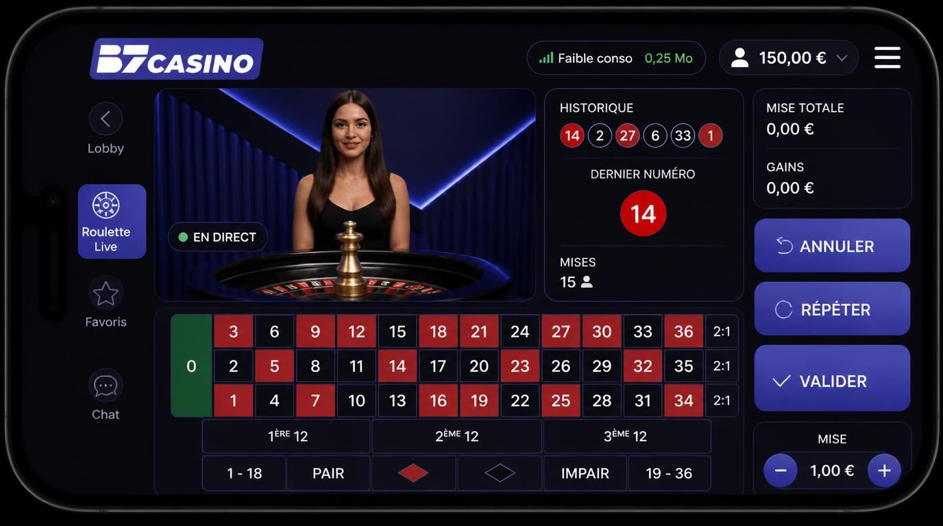 Interface Live sobre, faible data, navigation fluide